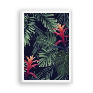 Poster in cornice bianca - Fiammante nel verde - 70x100 cm