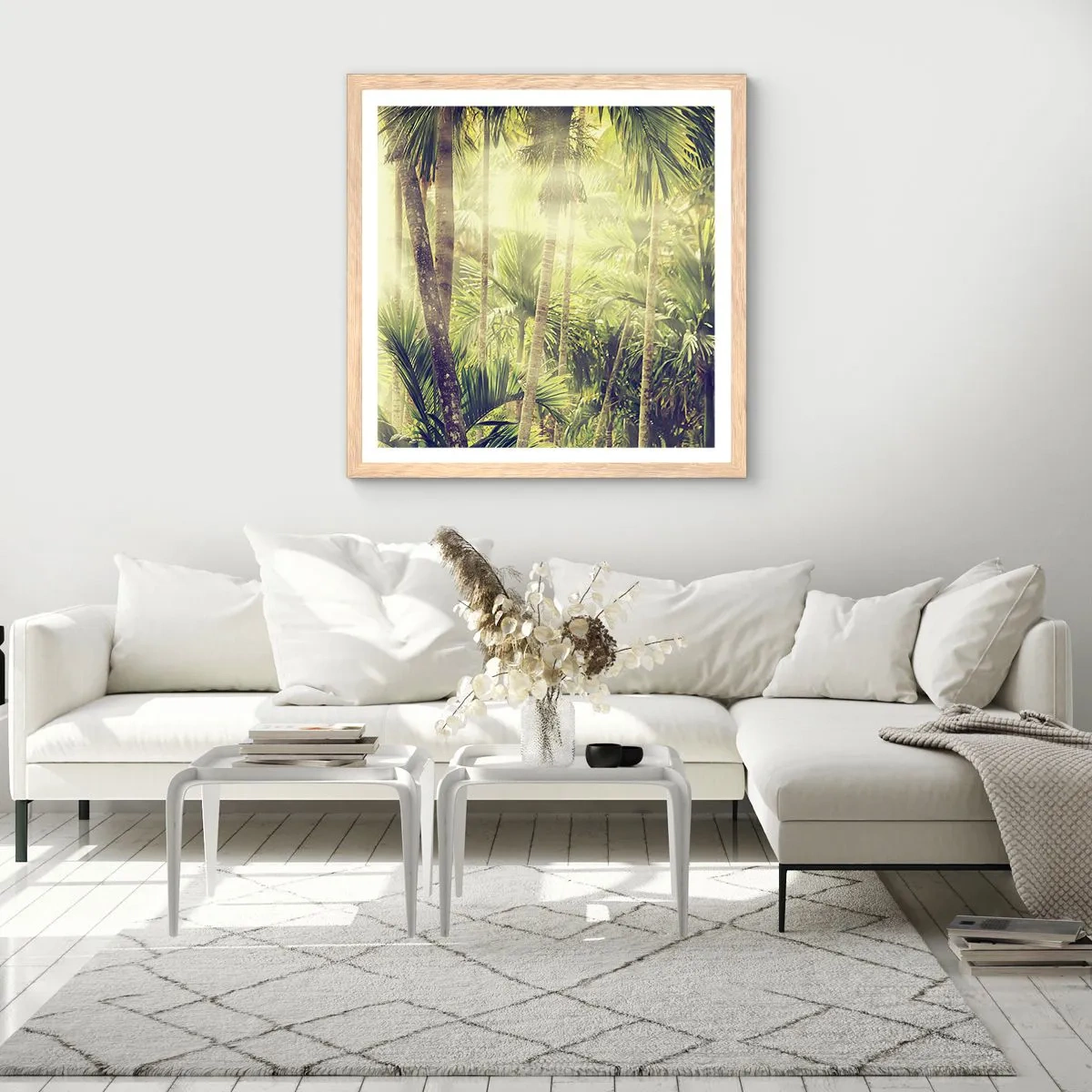 Poster in cornice rovere chiaro - Nell'afa verde - 30x30 cm