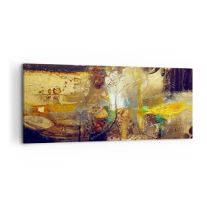 Quadro su tela - Stampe su Tela - Natura morta astratta dai colori caldi - 120x50cm - Freddo, più caldo, bollente - Decorazione murale moderna per soggiorno e camera da letto ARTTOR