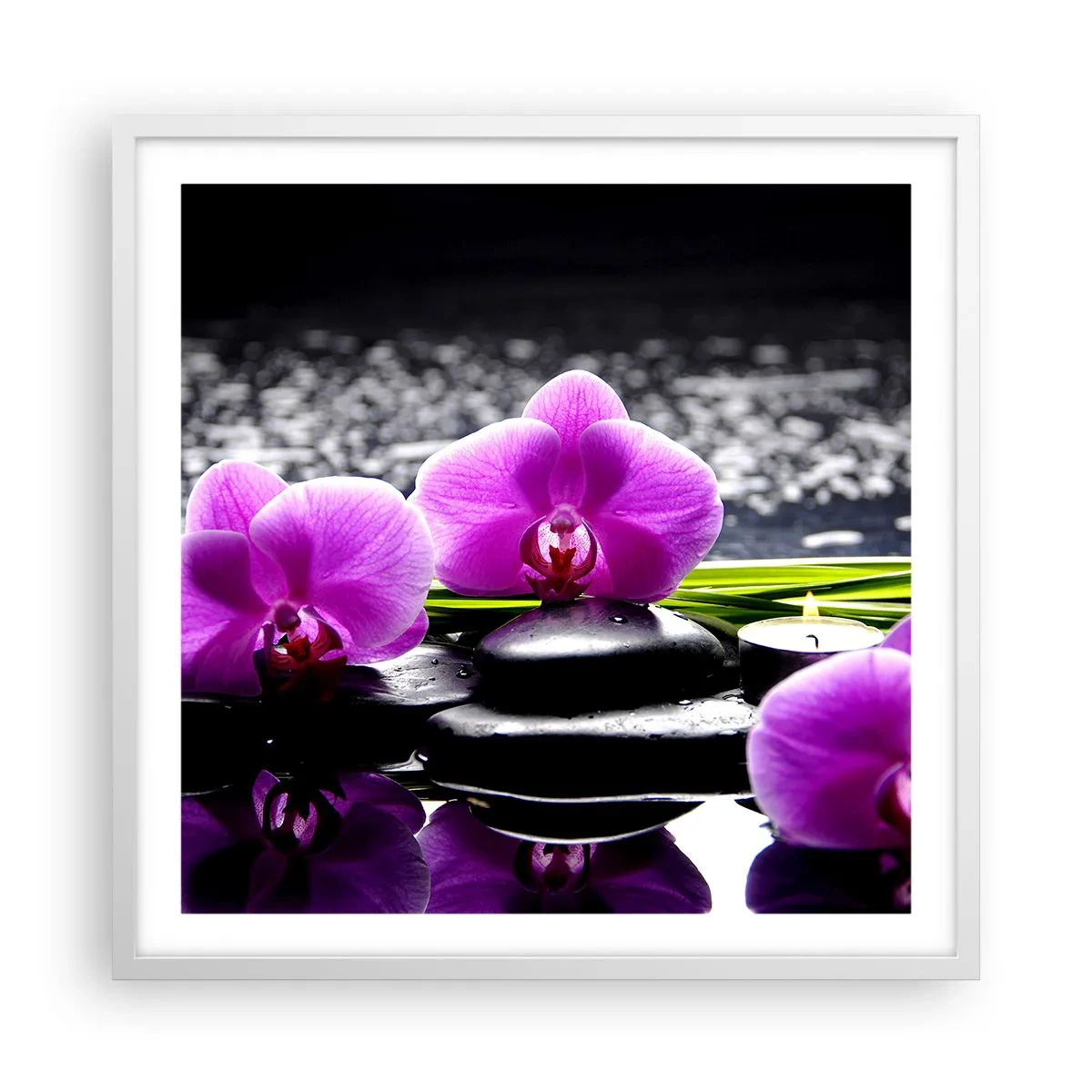 Poster in cornice bianca - Annegare nel silenzio e nella pace - 60x60 cm