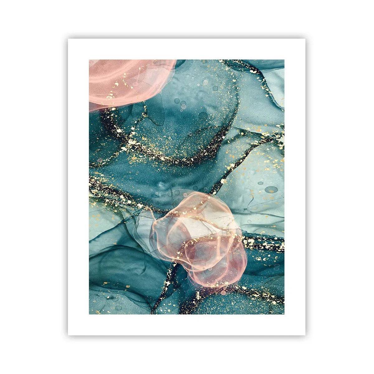 Poster - Blu di seta, rosa di tulle - 40x50 cm