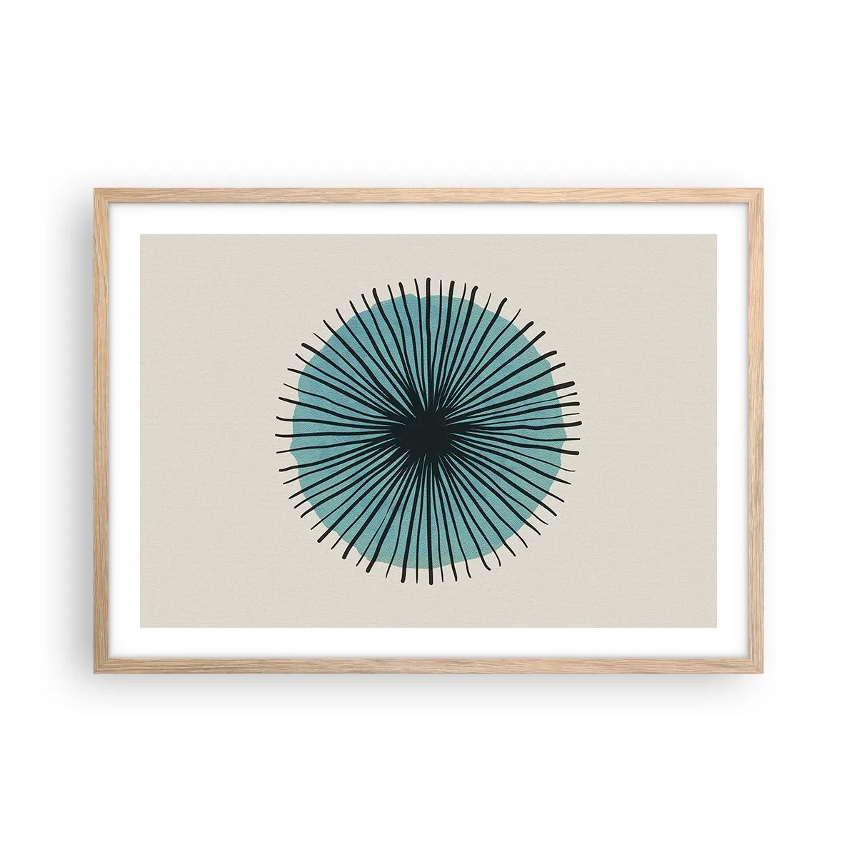 Poster in cornice rovere chiaro - Radiosamente nel blu - 70x50 cm