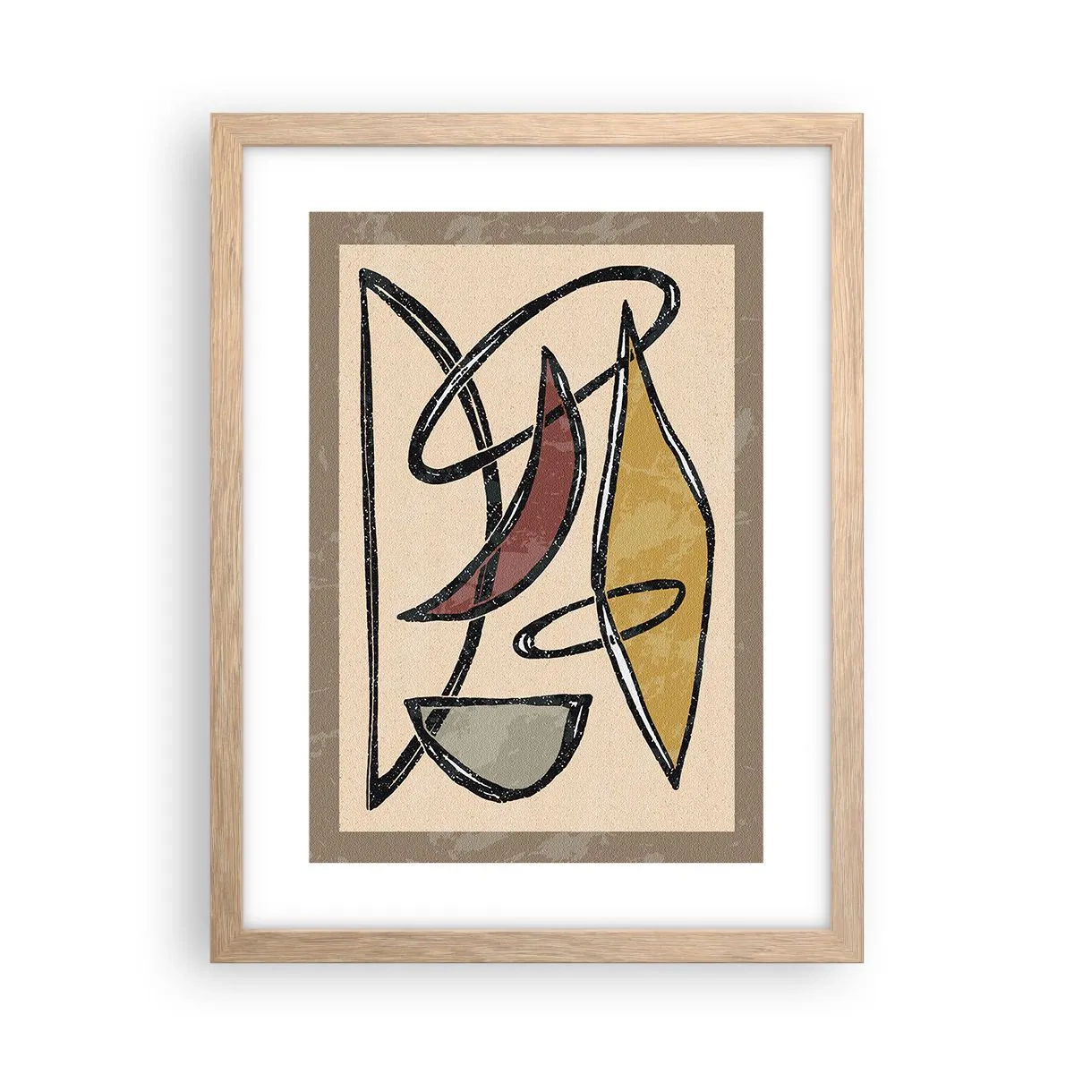 Poster in cornice rovere chiaro - Composizione: archi e ovali - 30x40 cm