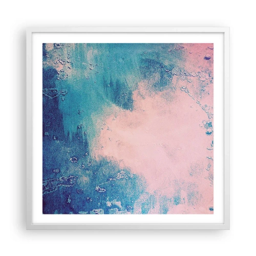 Poster in cornice bianca - Abbracci nel blu - 60x60 cm