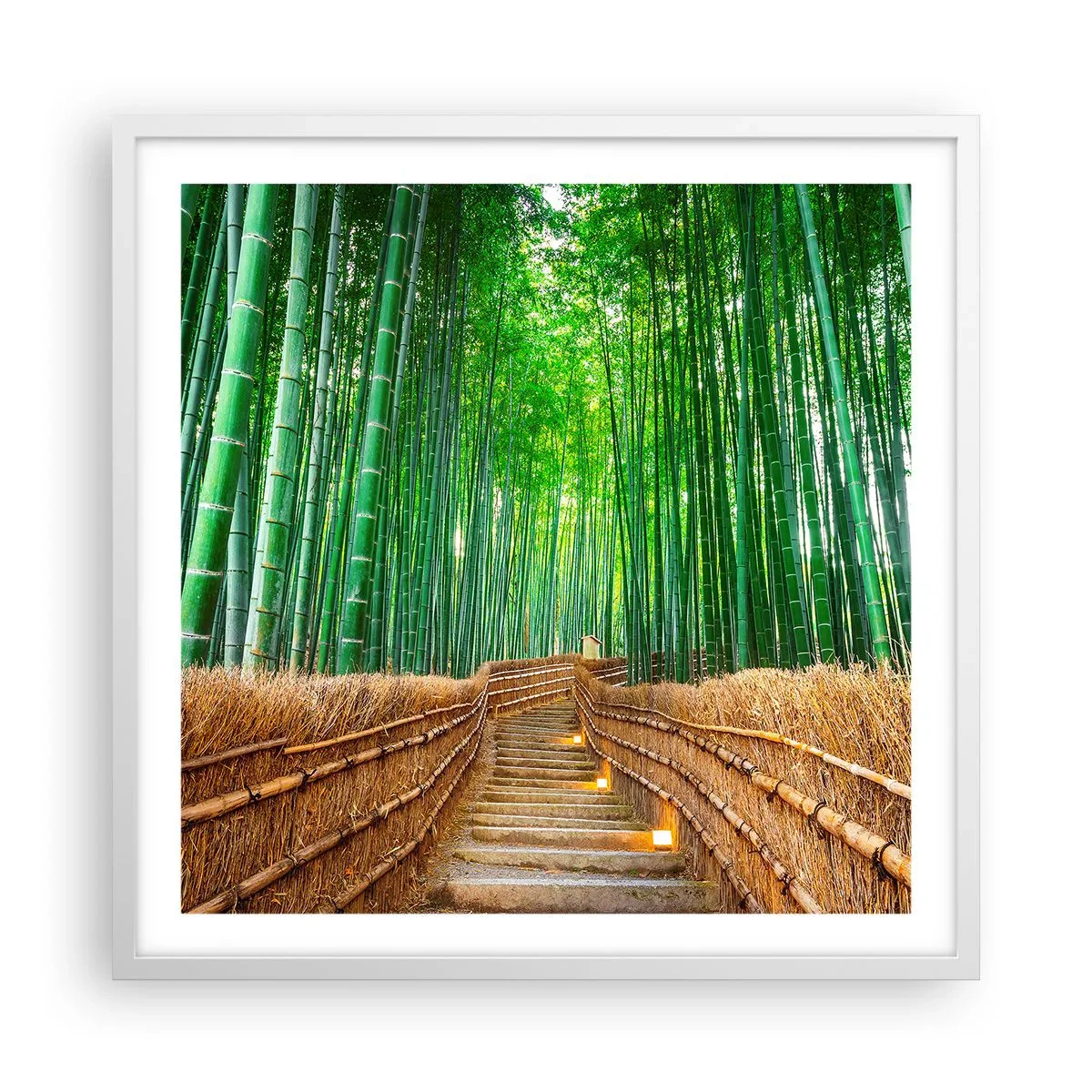 Poster in cornice bianca - Essenza della natura asiatica - 60x60 cm