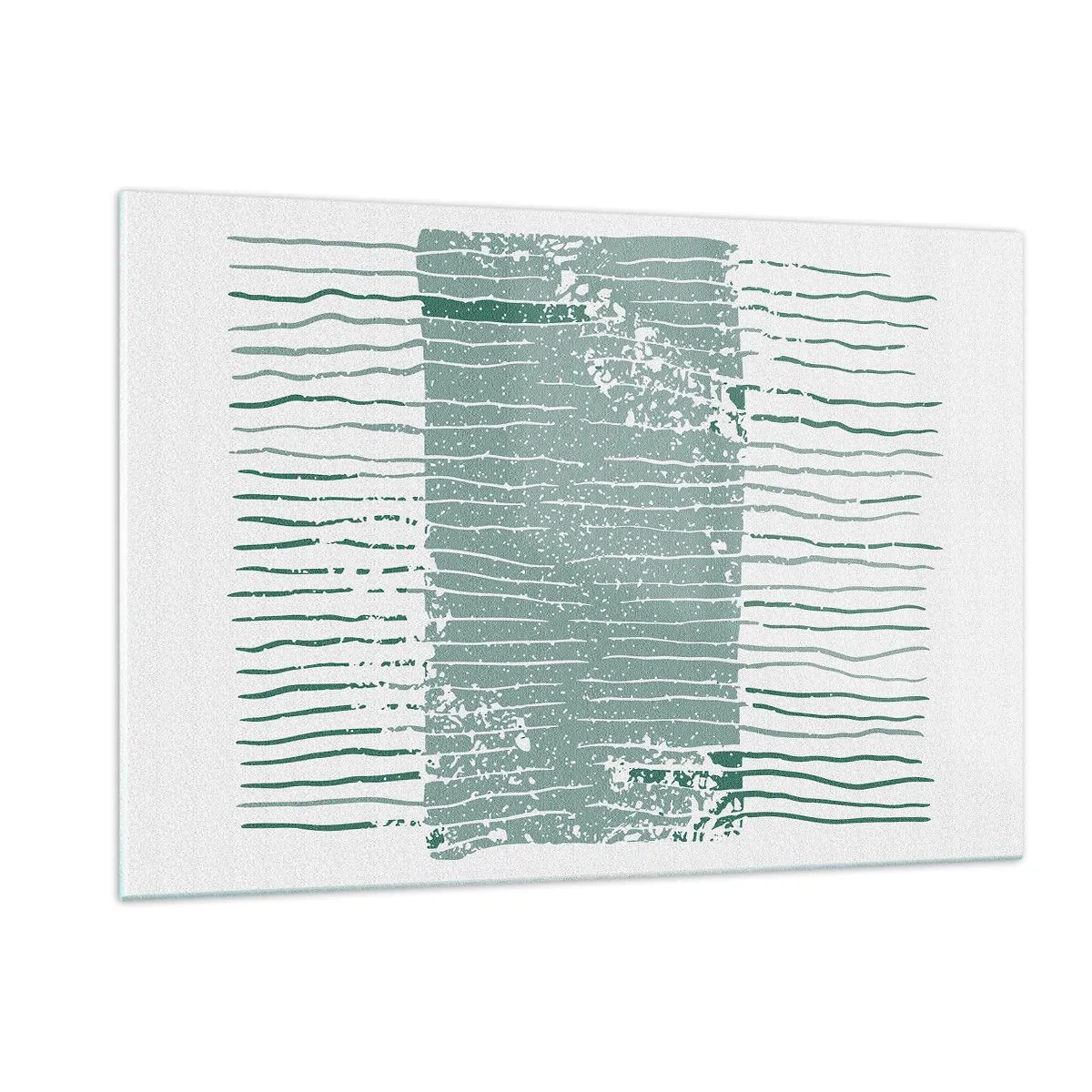 Quadro su vetro - Le linee orizzontali del mare con effetto usurato creano una struttura astratta - 120x80cm - Astrazione marina - Decorazione murale moderna per soggiorno e camera da letto ARTTOR