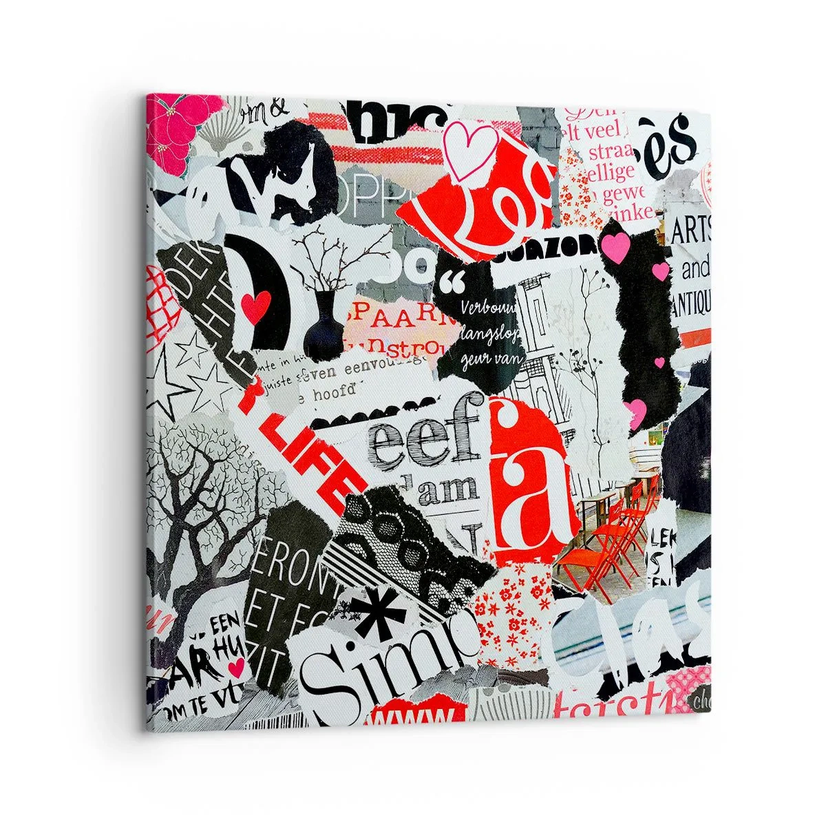 Quadro su tela - Stampe su Tela - Collage hipster - 60x60 cm