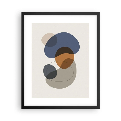 Poster in cornice nera - Gocce di colore - 40x50 cm