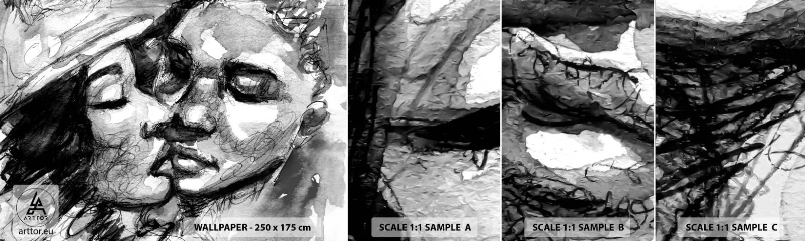 Campione Di Fotomurale Standard Eco - Un attimo di tenerezza - Baci, Amore, Amanti - 100x30 cm