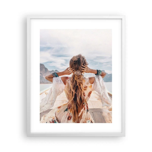 Poster in cornice bianca - In cammino verso la felicità - 40x50 cm