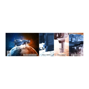 Campione di Fotomurale Adesivo Deluxe Sticker - Un attento osservatore - Cosmo, Navicella spaziale, Navetta - 100x30 cm