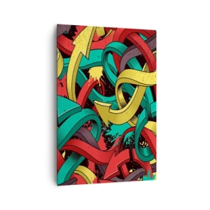 Quadro su tela - Stampe su Tela - Frecce astratte in colori vivaci che creano caos - 70x100cm - Qual è la via giusta? - Decorazione murale moderna per soggiorno e camera da letto ARTTOR