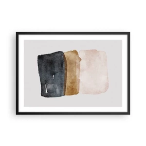 Poster in cornice nera - Una composizione minimalista di tre rettangoli nei toni della terra. - 70x50cm - Composizione di colori della terra - Decorazione murale moderna per soggiorno e camera da letto ARTTOR