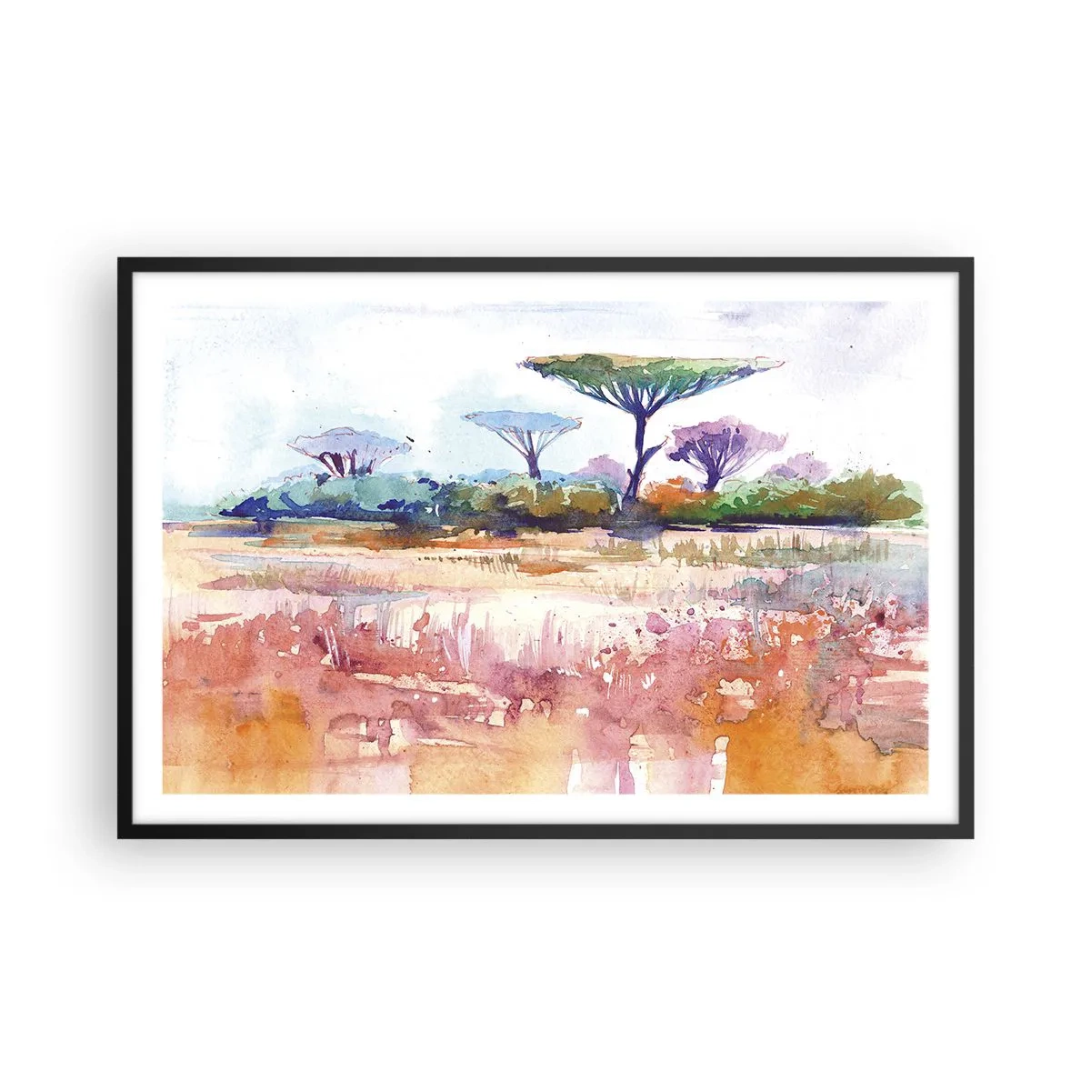 Poster in cornice nera - I colori della savana - 91x61 cm