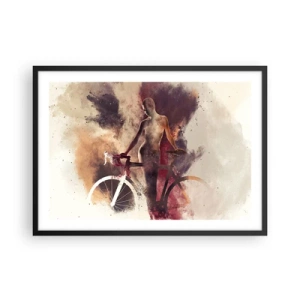Poster in cornice nera - Silhouette astratta con una bicicletta in stile artistico - 70x50cm - Nelle forme di marmo un'anima da ciclista - Decorazione murale moderna per soggiorno e camera da letto ARTTOR