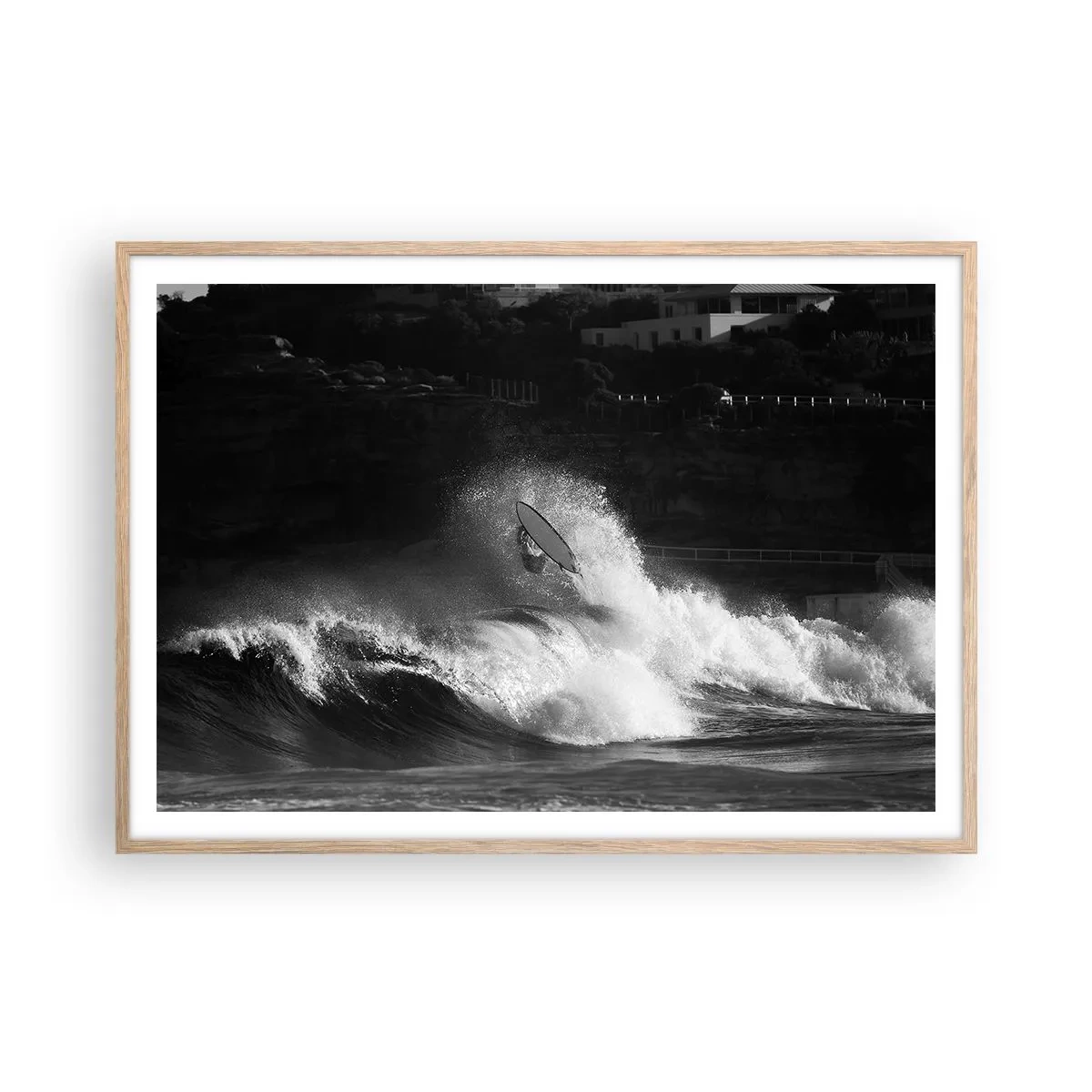 Poster in cornice rovere chiaro - Sfida accettata! - 100x70 cm