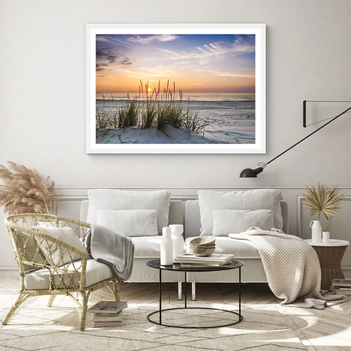 Poster in cornice bianca - Guarda, pensa, senti - 50x40 cm