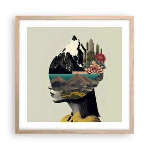 Poster in cornice rovere chiaro - La donna è sempre un mistero - 50x50 cm