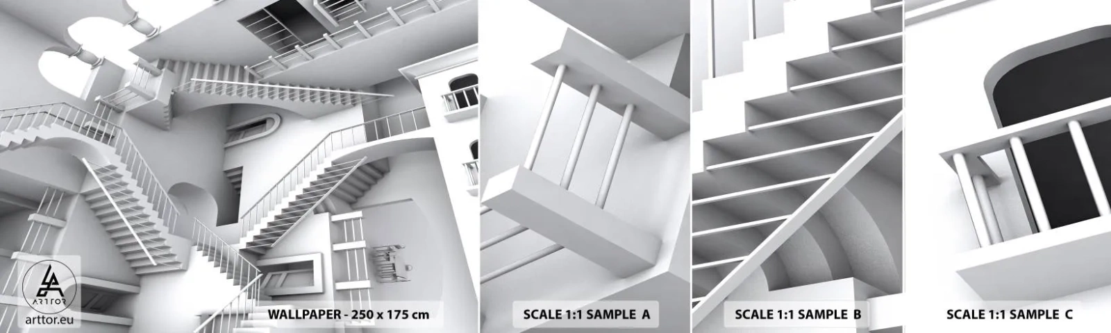Campione Di Fotomurale Standard Eco - Il paradosso dello spazio - Astrazione, 3D, Architettura - 100x30 cm