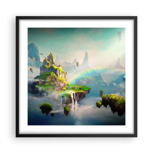 Poster in cornice nera - In mezzo al cielo: isole fortunate - 50x50 cm