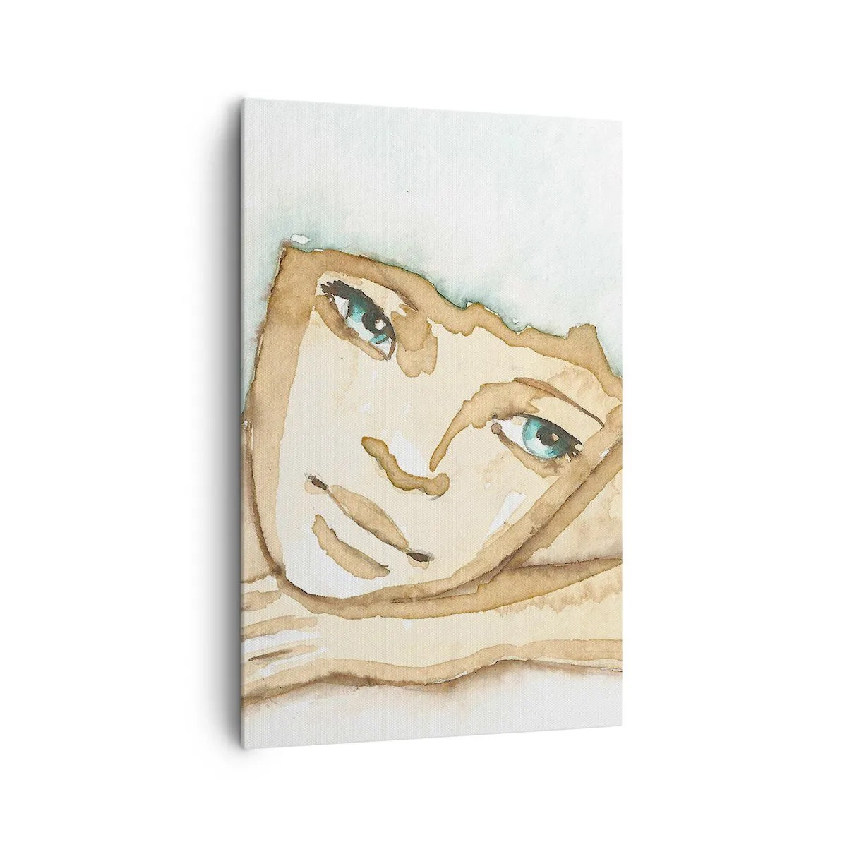 Quadro su tela - Stampe su Tela - Ritratto artistico di una donna in colori pastello - 80x120cm - L'albero della poesia cresce nel silenzio - Decorazione murale moderna per soggiorno e camera da letto ARTTOR