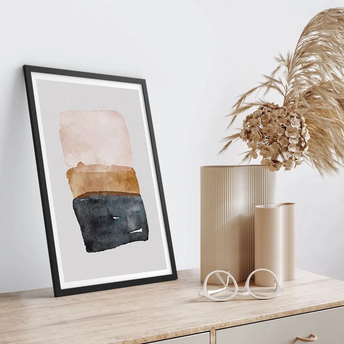 Poster in cornice nera - Composizione di colori della terra - 61x91 cm
