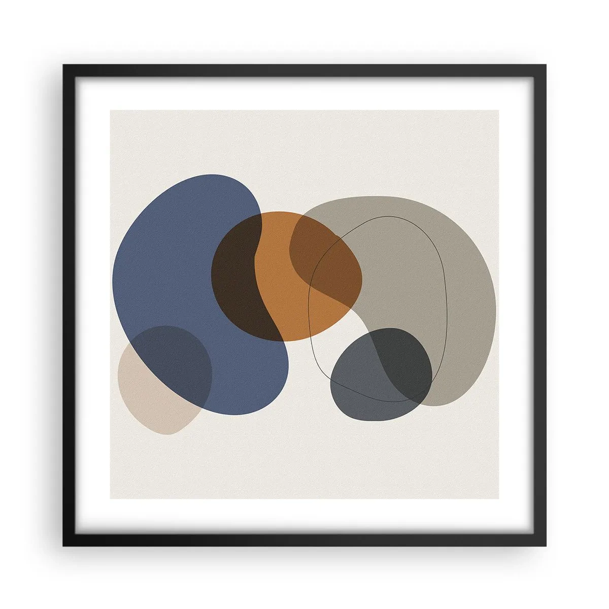 Poster in cornice nera - Gocce di colore - 50x50 cm