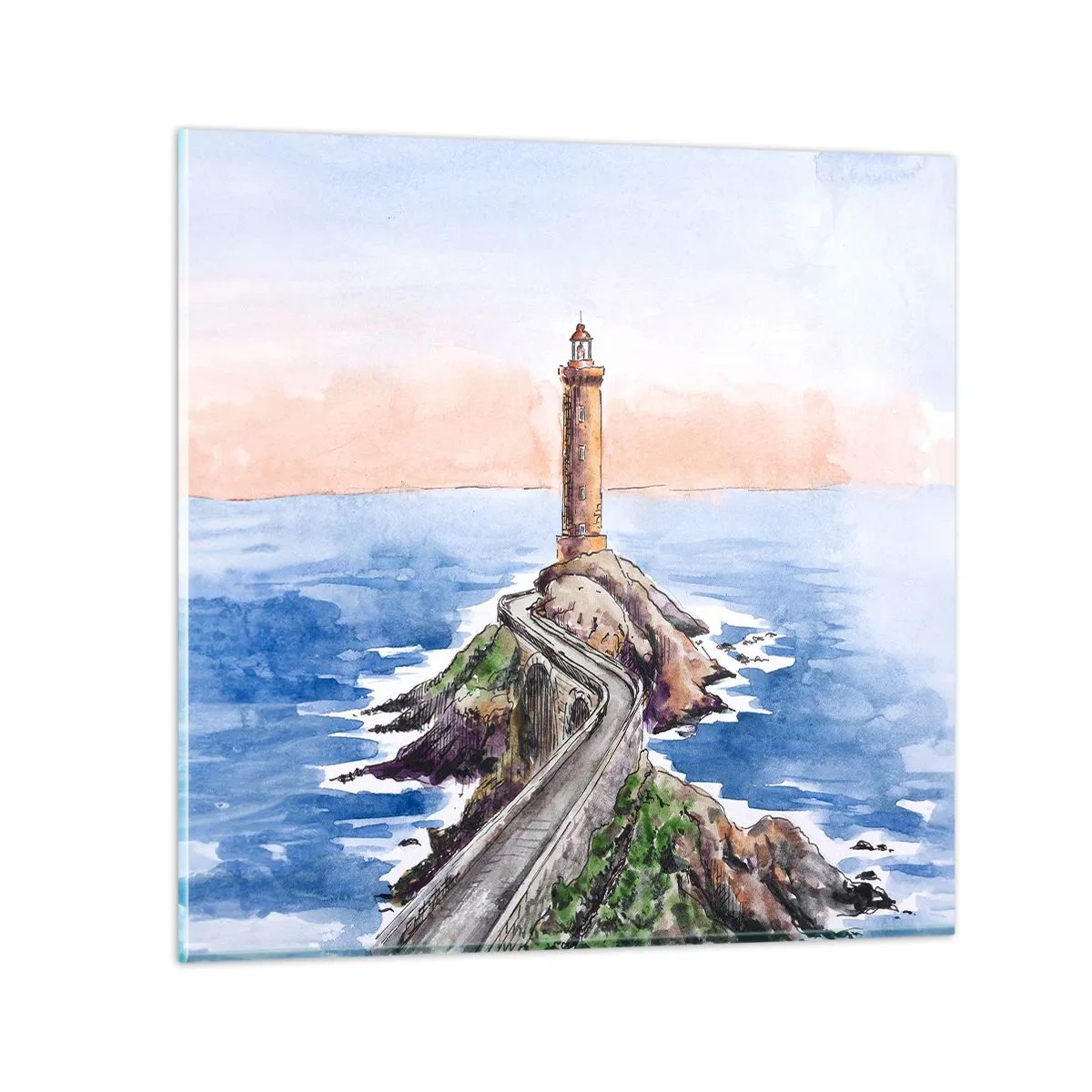 Quadro su vetro - Rivolto verso il mare - 60x60 cm