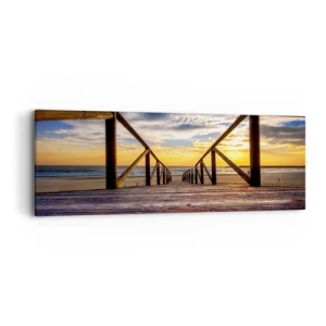 Quadro su tela - Stampe su Tela - Verso la spiaggia silenziosa al tramonto - 90x30 cm