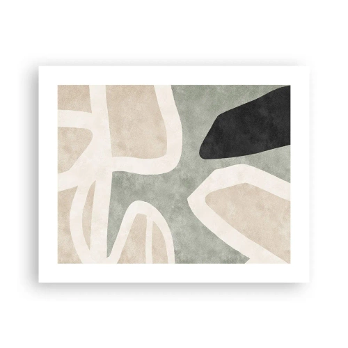 Poster - Composizione con motivi in nero - 50x40 cm