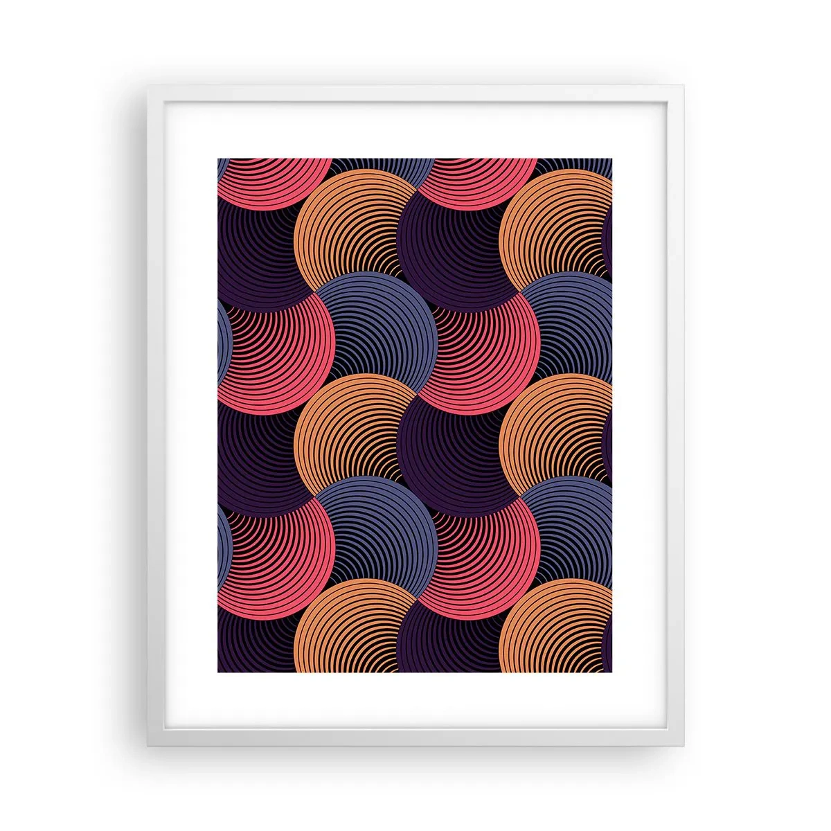 Poster in cornice bianca - Al ritmo delle sfere - 40x50 cm