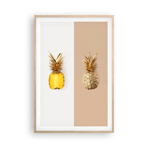 Poster in cornice rovere chiaro - Ananas per due - 61x91 cm