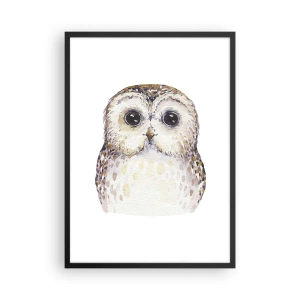 Poster in cornice nera - Un affascinante ritratto ad acquerello di un gufo - 50x70cm - Guardami negli occhi - Decorazione murale moderna per soggiorno e camera da letto ARTTOR