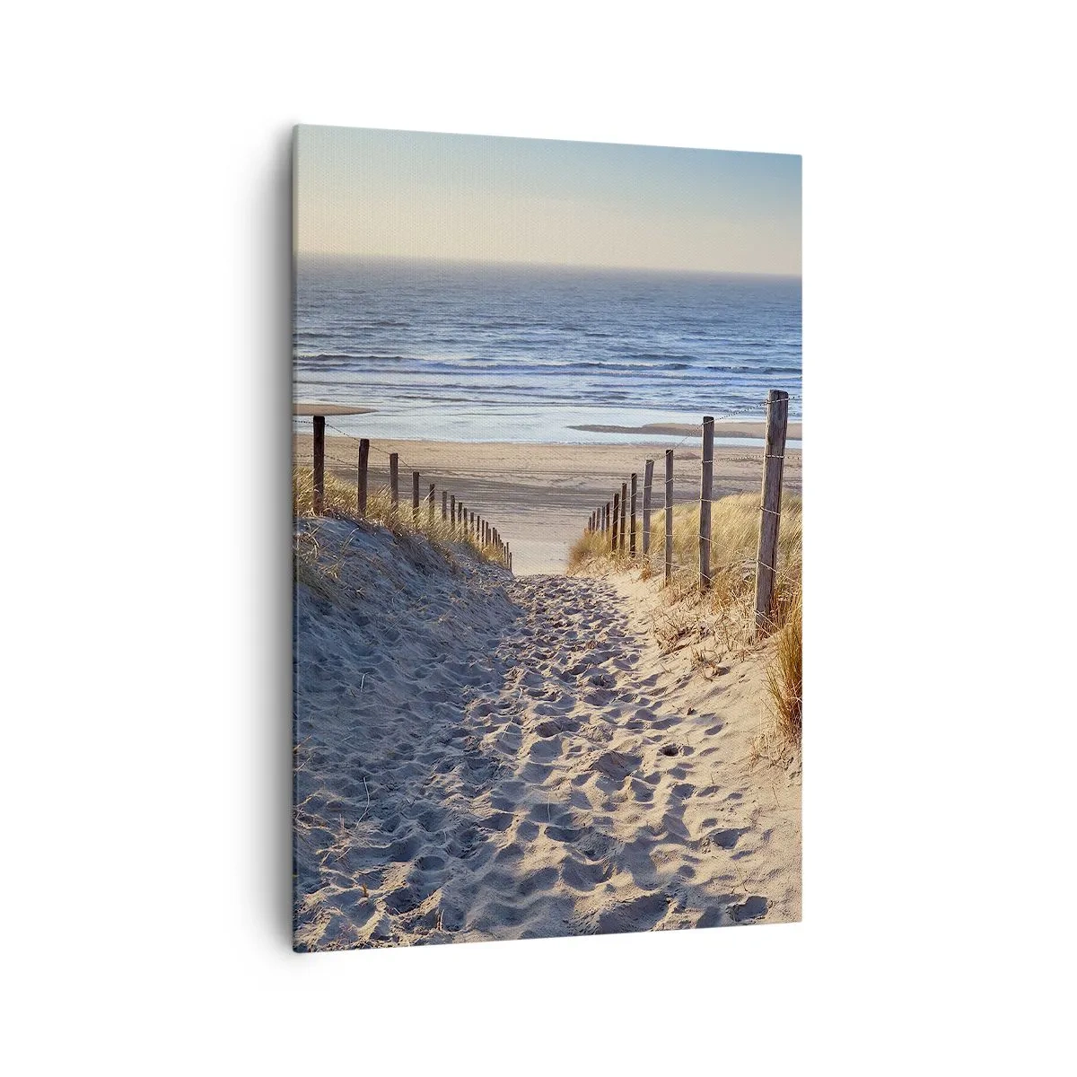 Quadro su tela - Stampe su Tela - Sentiero tra le dune che conduce alla spiaggia - 70x100cm - Rumore del mare, uccelli che cantano, spiaggia selvatica tra i cespugli... - Decorazione murale moderna per soggiorno e camera da letto ARTTOR