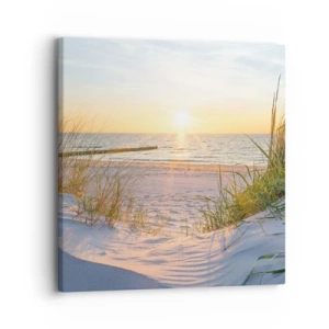 Quadro su tela - Stampe su Tela - Rumore del mare, uccelli che cantano, spiaggia selvatica tra i cespugli... - 30x30 cm