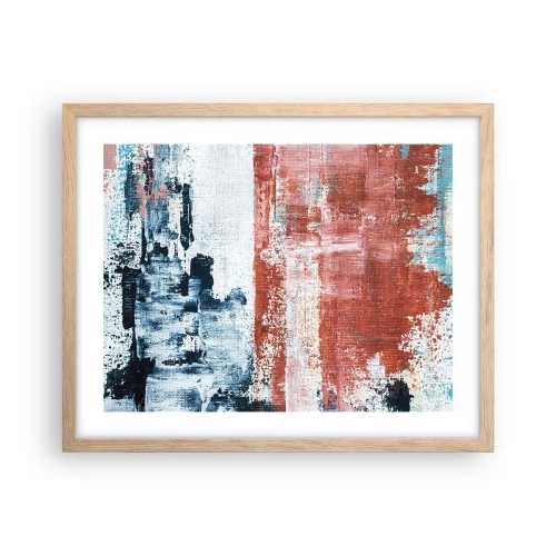 Poster in cornice rovere chiaro - Astratto in due metà - 50x40 cm