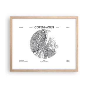 Poster in cornice rovere chiaro - Anatomia di Copenaghen - 50x40 cm