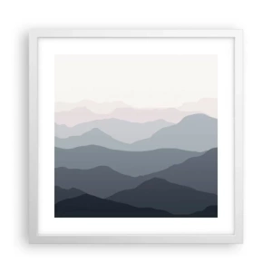 Poster in cornice bianca - Le onde dei monti - 40x40 cm