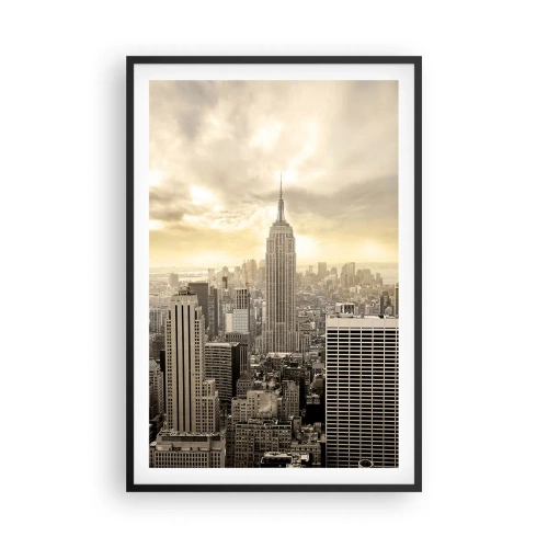 Poster in cornice nera - New York in grigio - 61x91 cm