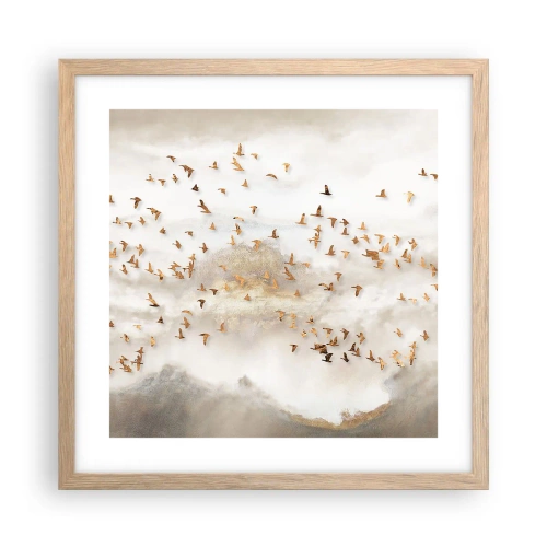 Poster in cornice rovere chiaro - È giunto il momento... - 40x40 cm