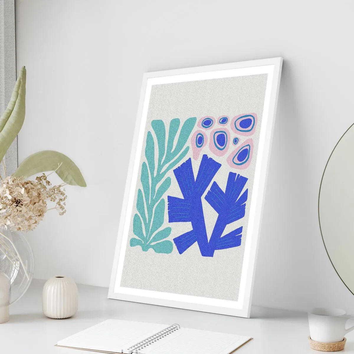 Poster in cornice bianca - Giardino sotto il mare - 70x100 cm