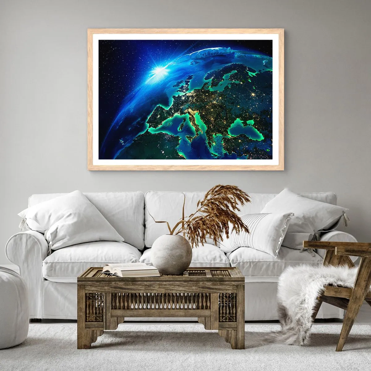 Poster in cornice rovere chiaro - L'Europa scintillante - 50x40 cm