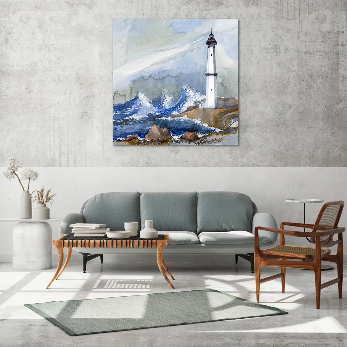 Quadro su vetro - Contro il buio e le burrasche - 60x60 cm