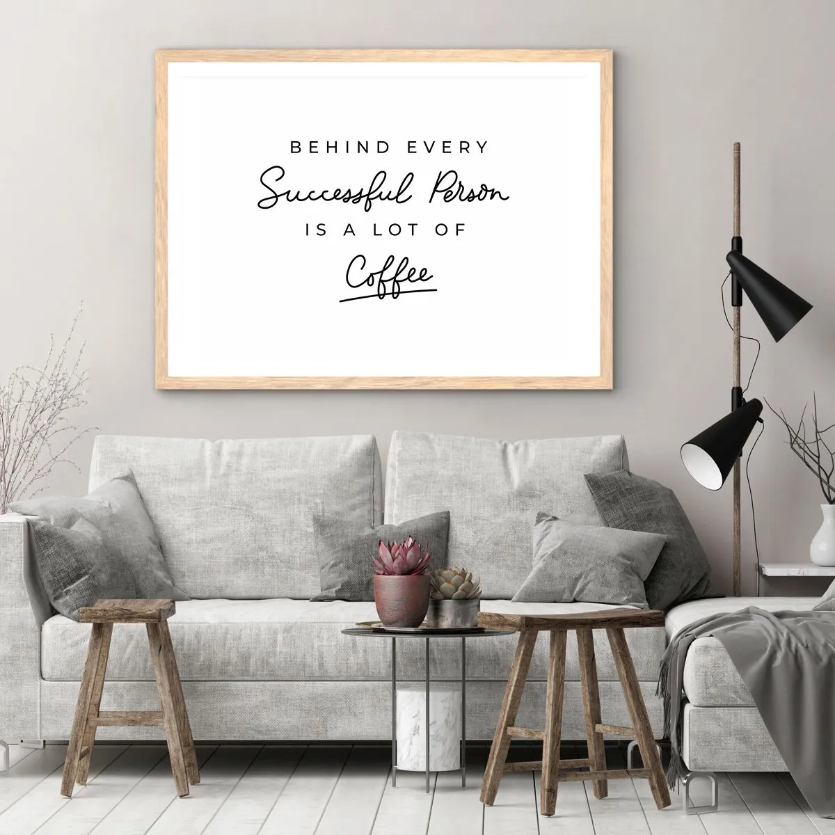 Poster in cornice rovere chiaro - Il segreto del successo - 50x40 cm