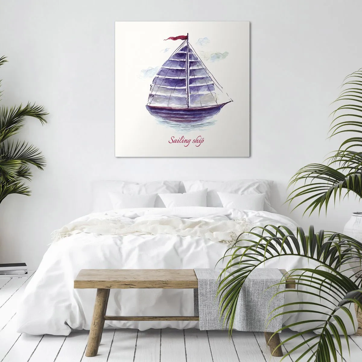 Quadro su tela - Stampe su Tela - Gonfie vele e mare calmo - 40x40 cm