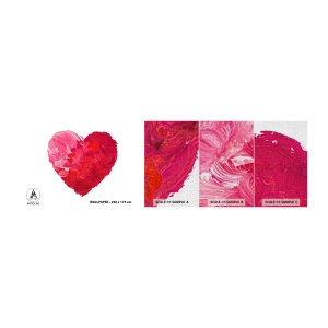Campione di Fotomurale Premium Canvas - All you need is love - Astrazione, Cuore rosso, Simbolo dell'amore - 100x30 cm