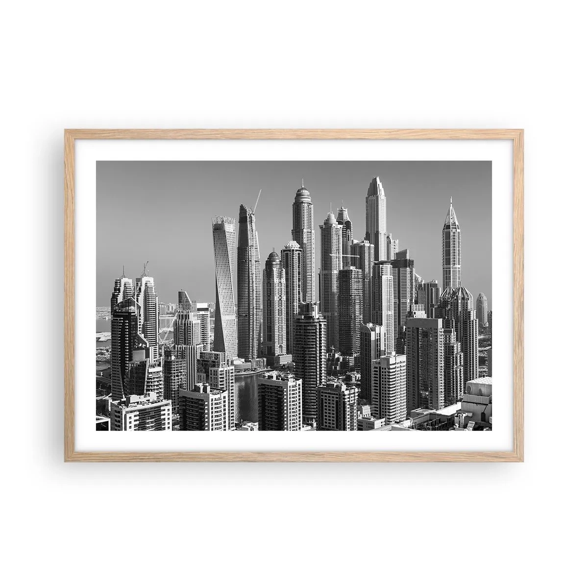 Poster in cornice rovere chiaro - La città sul deserto - 70x50 cm