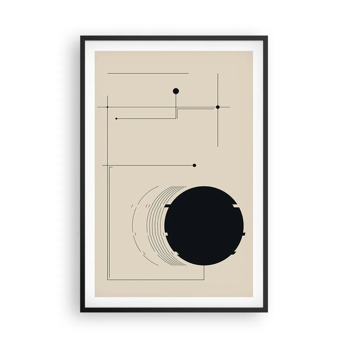 Poster in cornice nera - Composizione elastica e dinamica - 61x91 cm