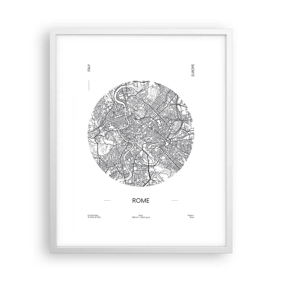 Poster in cornice bianca - Anatomia di Roma - 40x50 cm