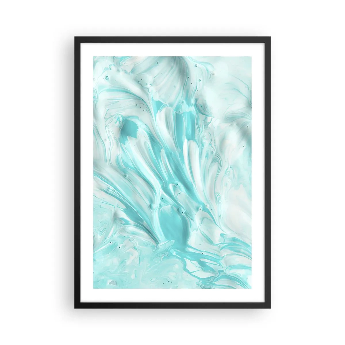 Poster in cornice nera - Motivo astratto turchese - 50x70cm - Insieme per sempre - Decorazione murale moderna per soggiorno e camera da letto ARTTOR